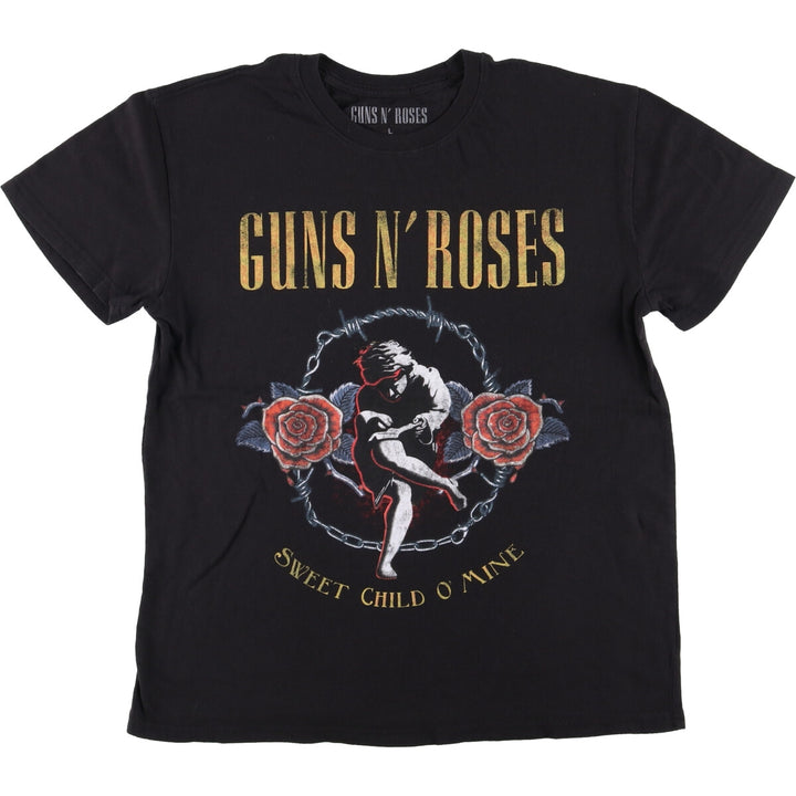 GUNS N' ROSES Guns N' Roses Band T-shirt Band T Men's L size cotton black type Vintage Second Hand