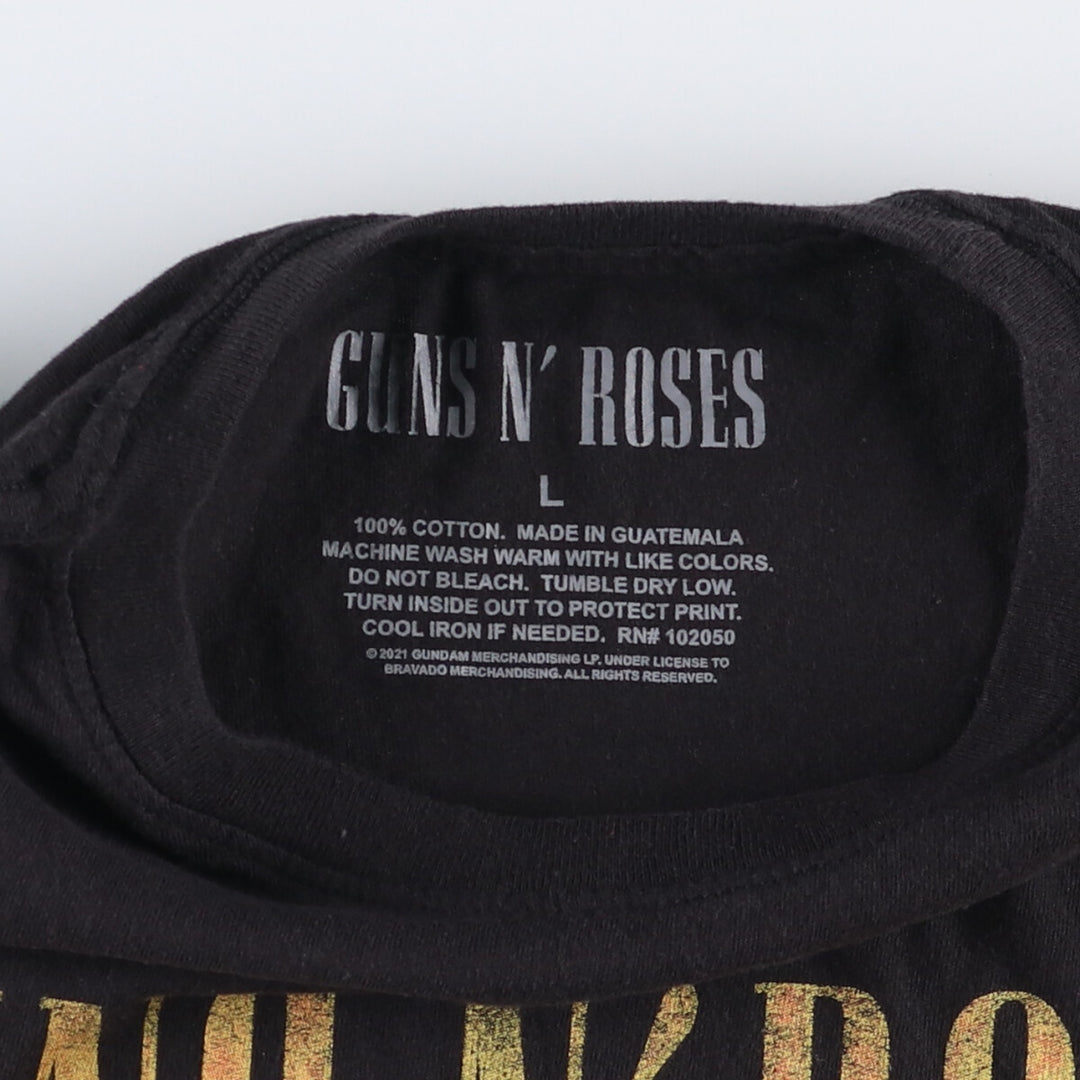 GUNS N' ROSES Guns N' Roses Band T-shirt Band T Men's L size cotton black type Vintage Second Hand