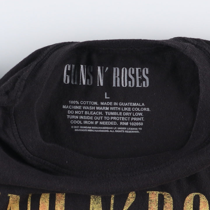 GUNS N' ROSES Guns N' Roses Band T-shirt Band T Men's L size cotton black type Vintage Second Hand