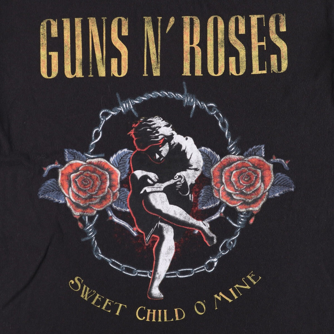 GUNS N' ROSES Guns N' Roses Band T-shirt Band T Men's L size cotton black type Vintage Second Hand