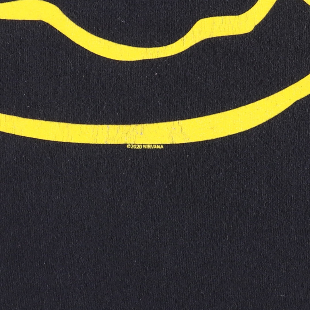 NIRVANA Nirvana Band T-shirt, Band T, Men's L size cotton black type Vintage Second Hand