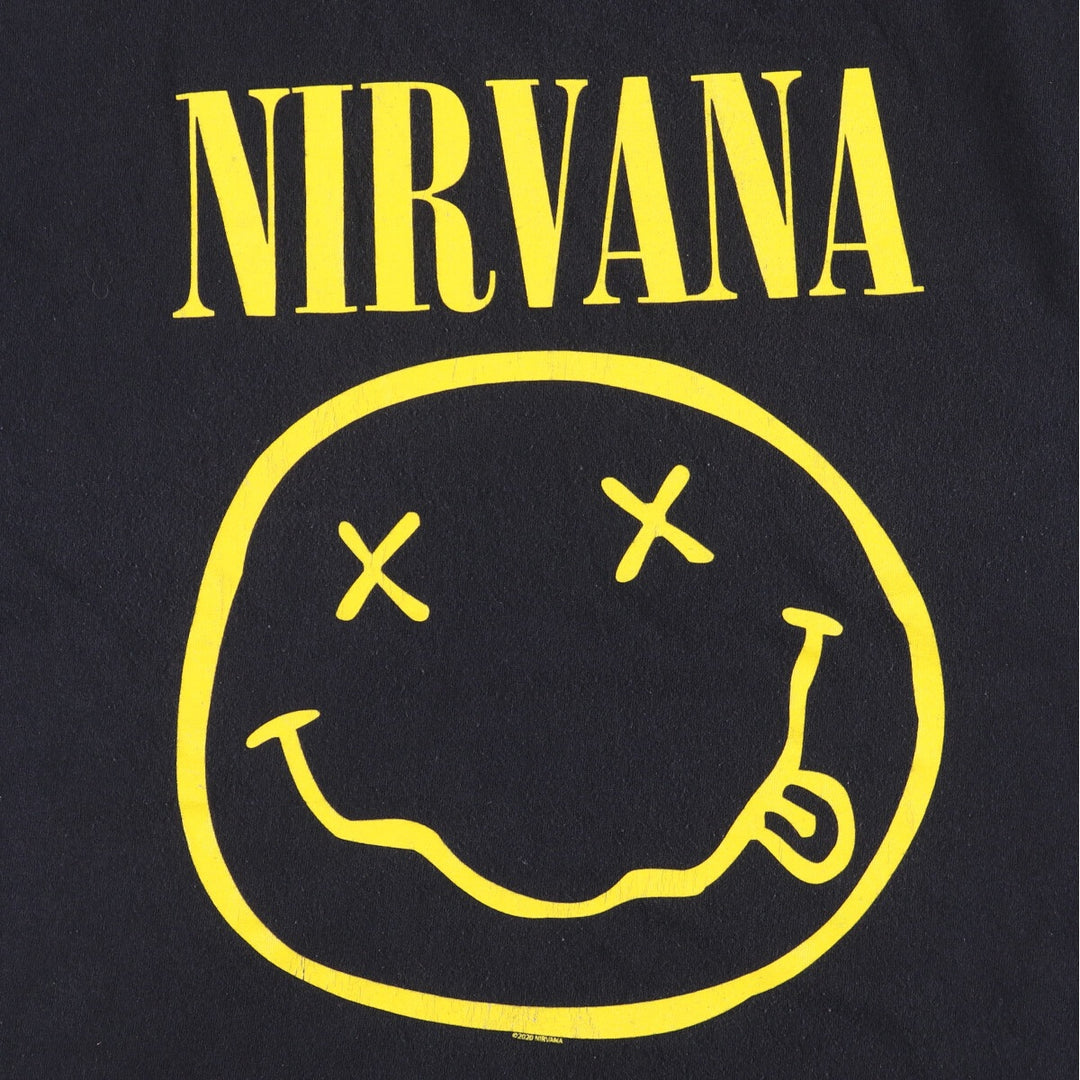 NIRVANA Nirvana Band T-shirt, Band T, Men's L size cotton black type Vintage Second Hand
