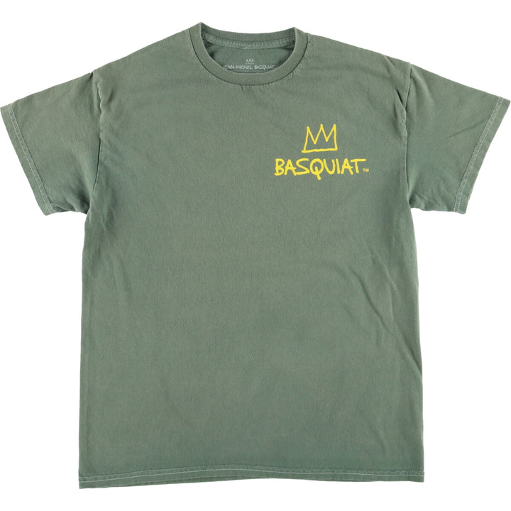 JEAN-MICHEL BASQUIAT Jean-Michel Basquiat Art T-shirt Men's Size M cotton green type Vintage Second Hand
