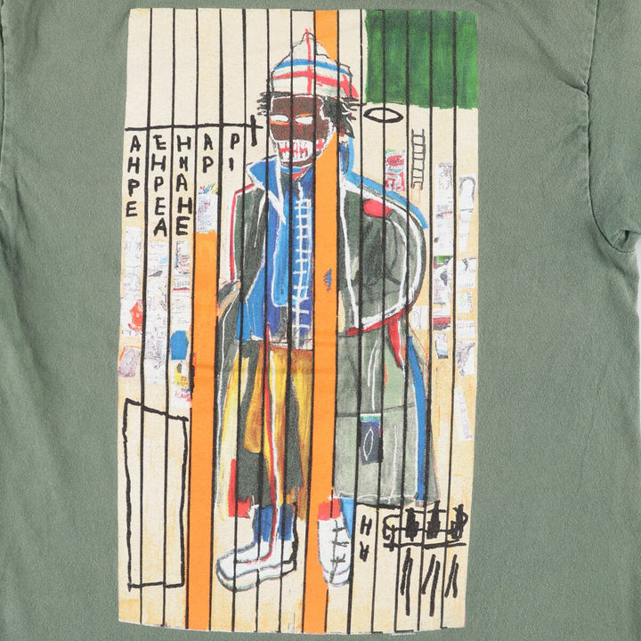 JEAN-MICHEL BASQUIAT Jean-Michel Basquiat Art T-shirt Men's Size M cotton green type Vintage Second Hand