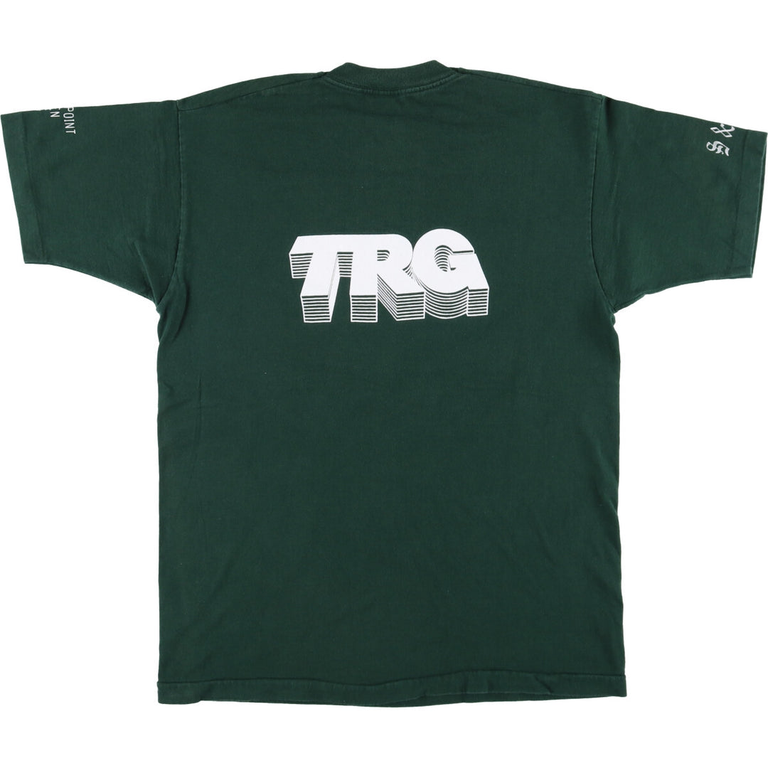 Vintage 90'S Fruit of the Loom print T-shirt, Made in Canada, Men's Size Large cotton green type Vintage Second Hand