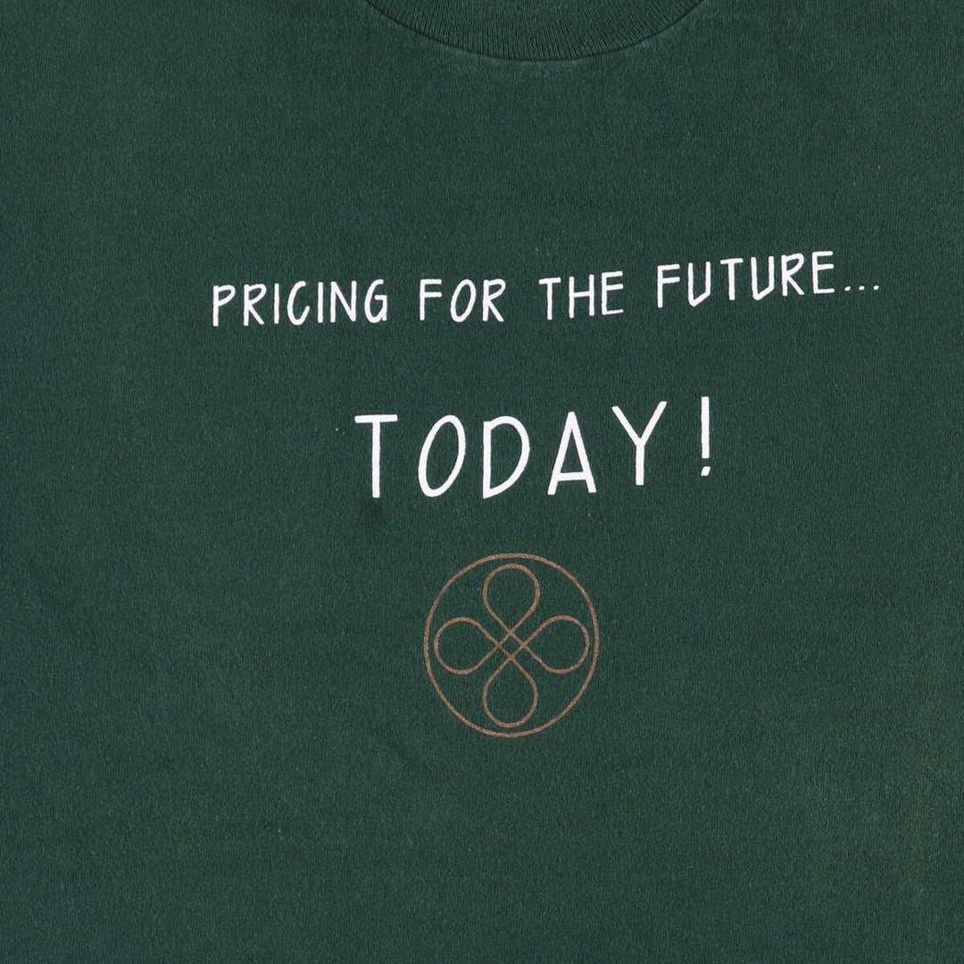 Vintage 90'S Fruit of the Loom print T-shirt, Made in Canada, Men's Size Large cotton green type Vintage Second Hand