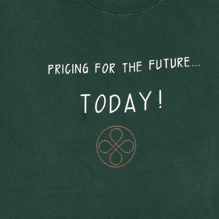Vintage 90'S Fruit of the Loom print T-shirt, Made in Canada, Men's Size Large cotton green type Vintage Second Hand