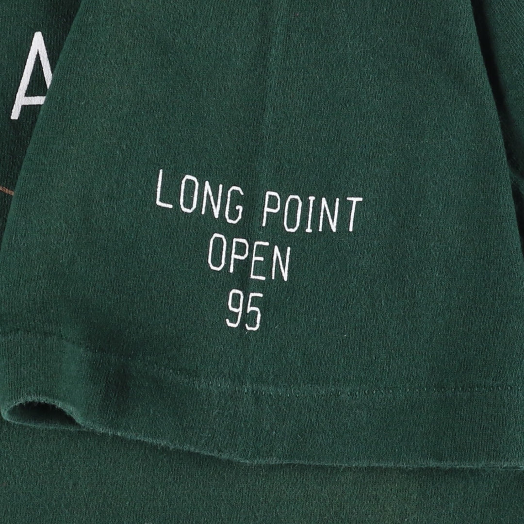 Vintage 90'S Fruit of the Loom print T-shirt, Made in Canada, Men's Size Large cotton green type Vintage Second Hand