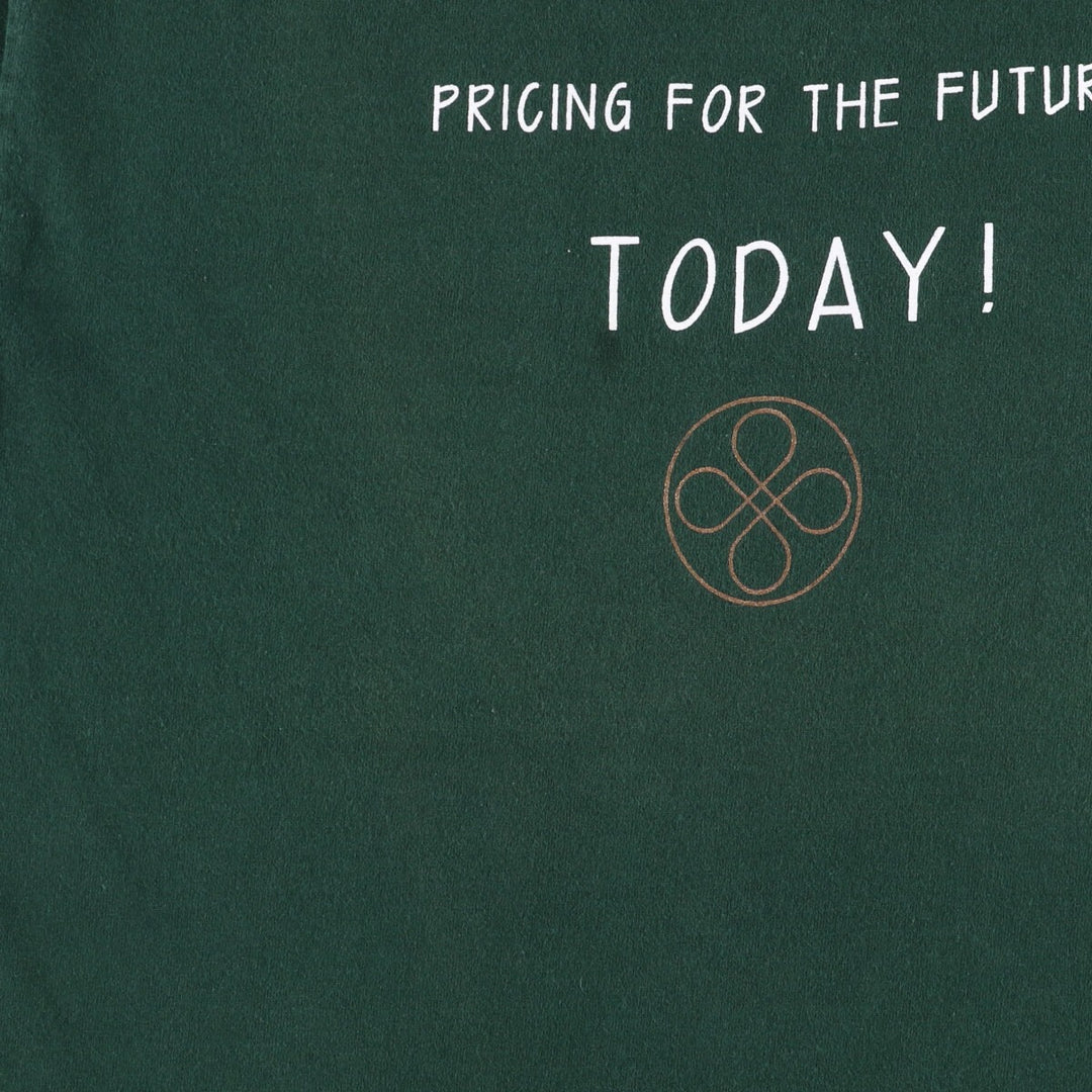Vintage 90'S Fruit of the Loom print T-shirt, Made in Canada, Men's Size Large cotton green type Vintage Second Hand