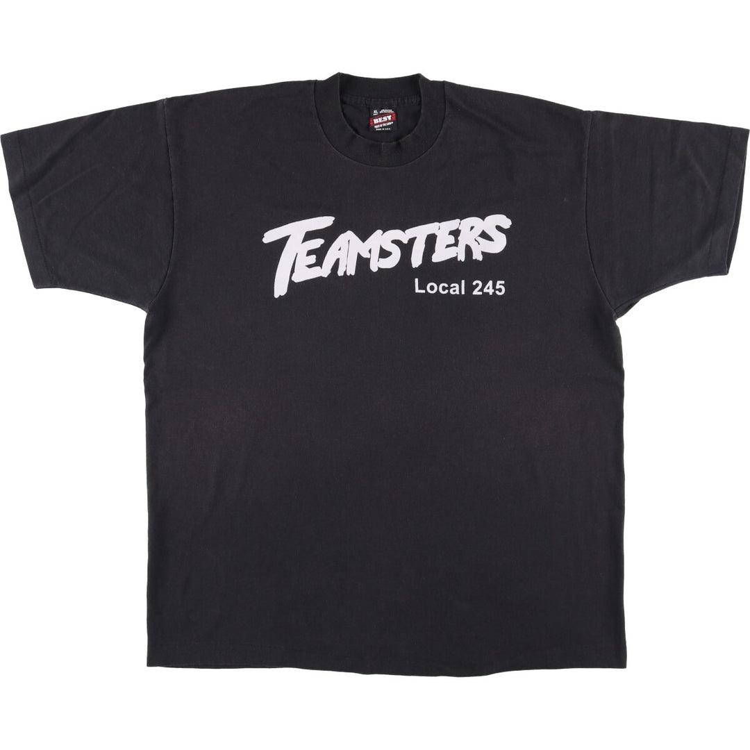 90'S Fruit of the Loom printed T-shirt, made in the USA, men's XL size, vintage cotton black type Vintage Second Hand