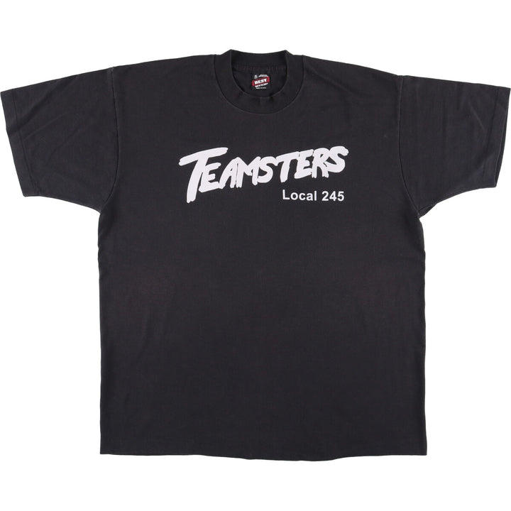 90'S Fruit of the Loom printed T-shirt, made in the USA, men's XL size, vintage cotton black type Vintage Second Hand