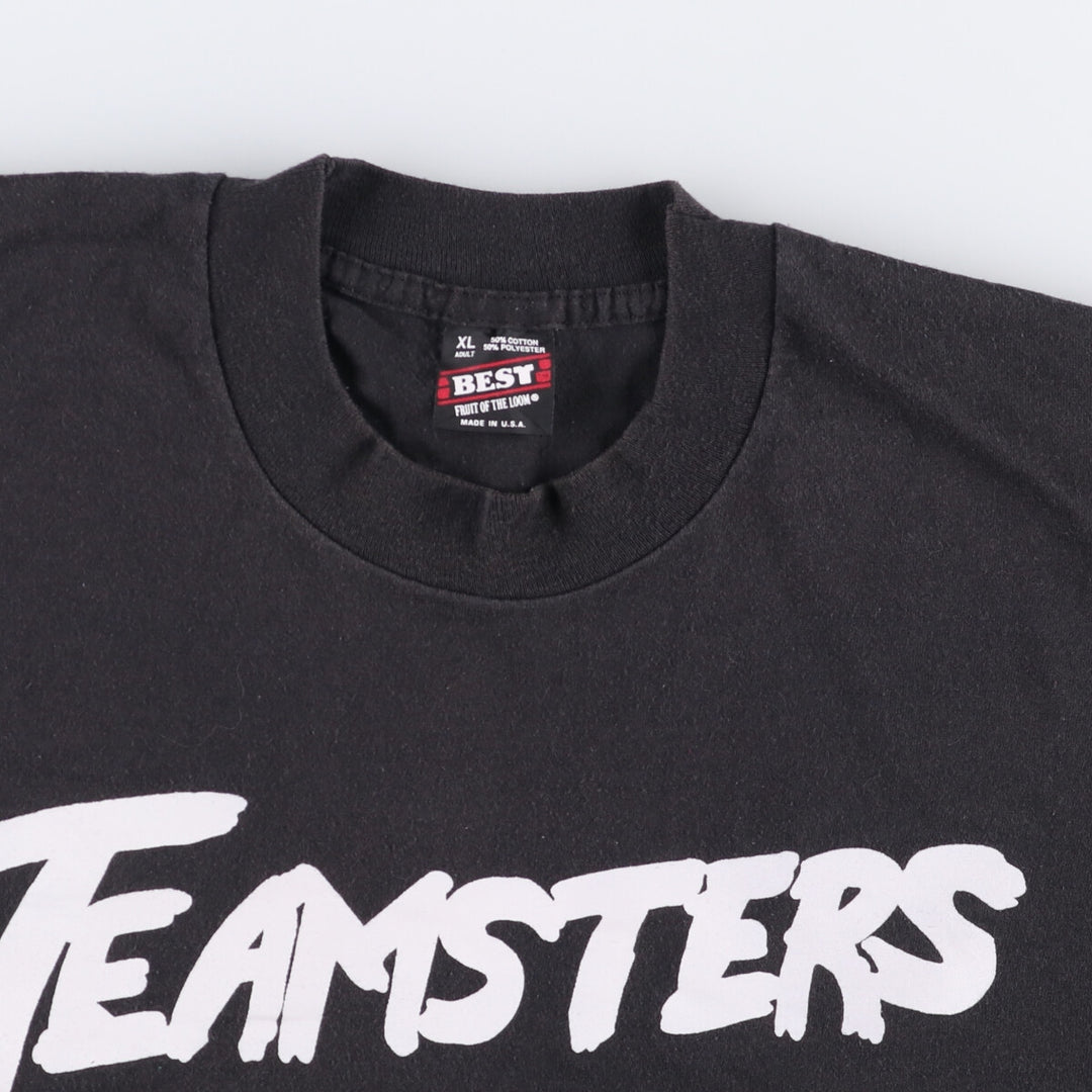 90'S Fruit of the Loom printed T-shirt, made in the USA, men's XL size, vintage cotton black type Vintage Second Hand