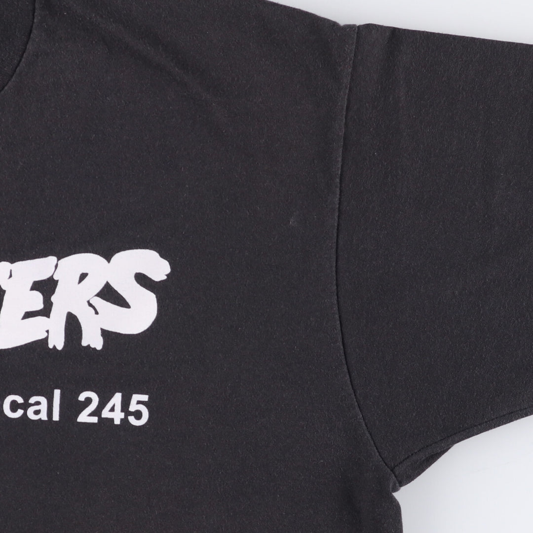 90'S Fruit of the Loom printed T-shirt, made in the USA, men's XL size, vintage cotton black type Vintage Second Hand