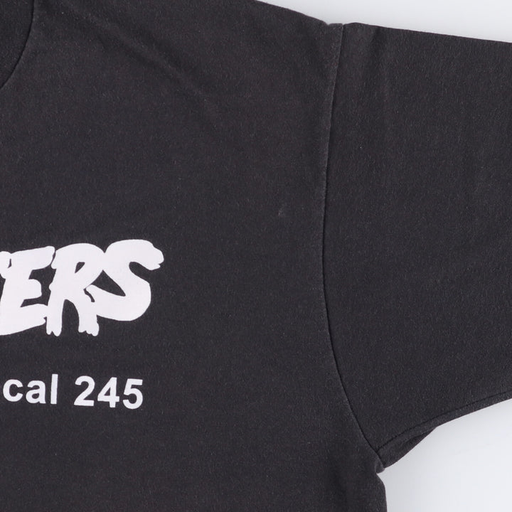 90'S Fruit of the Loom printed T-shirt, made in the USA, men's XL size, vintage cotton black type Vintage Second Hand