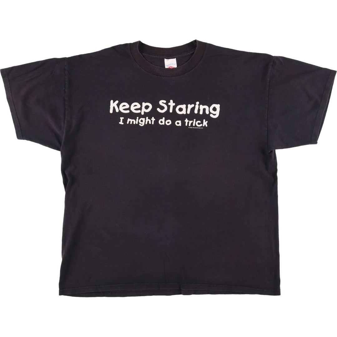 2000'S Tennessee River Message Print T-Shirt, Men's XL cotton black type Vintage Second Hand