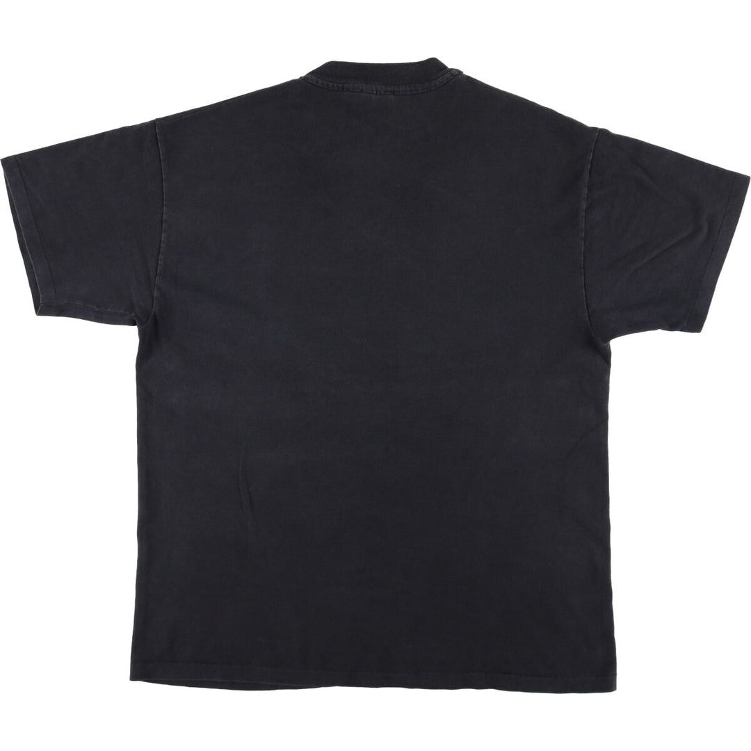 90'S Hanes BEEFY-T Printed T-shirt, Made in USA, Men's L size, Vintage cotton black type Vintage Second Hand