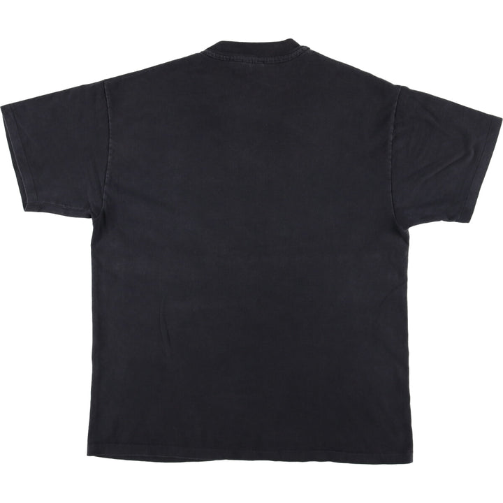 90'S Hanes BEEFY-T Printed T-shirt, Made in USA, Men's L size, Vintage cotton black type Vintage Second Hand