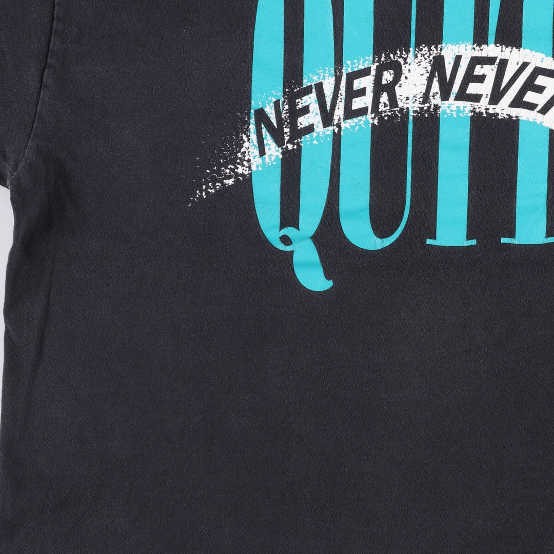 90'S Hanes BEEFY-T Printed T-shirt, Made in USA, Men's L size, Vintage cotton black type Vintage Second Hand