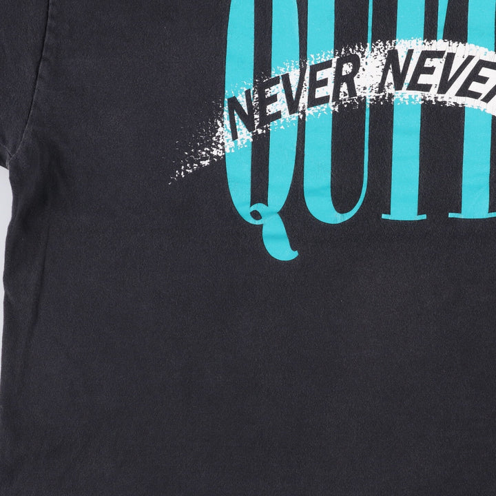 90'S Hanes BEEFY-T Printed T-shirt, Made in USA, Men's L size, Vintage cotton black type Vintage Second Hand