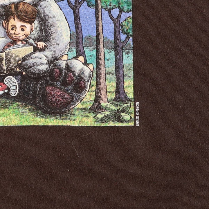 Oversized Gildan "Where the Wild Things Are" Parody Print T-Shirt, Men's Size XXXL cotton Charcoal Vintage Second Hand