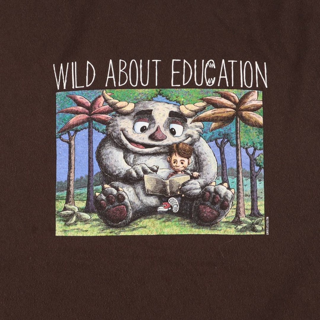 Oversized Gildan "Where the Wild Things Are" Parody Print T-Shirt, Men's Size XXXL cotton Charcoal Vintage Second Hand