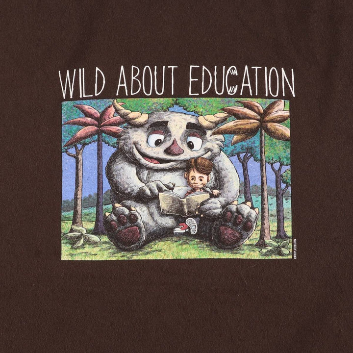 Oversized Gildan "Where the Wild Things Are" Parody Print T-Shirt, Men's Size XXXL cotton Charcoal Vintage Second Hand