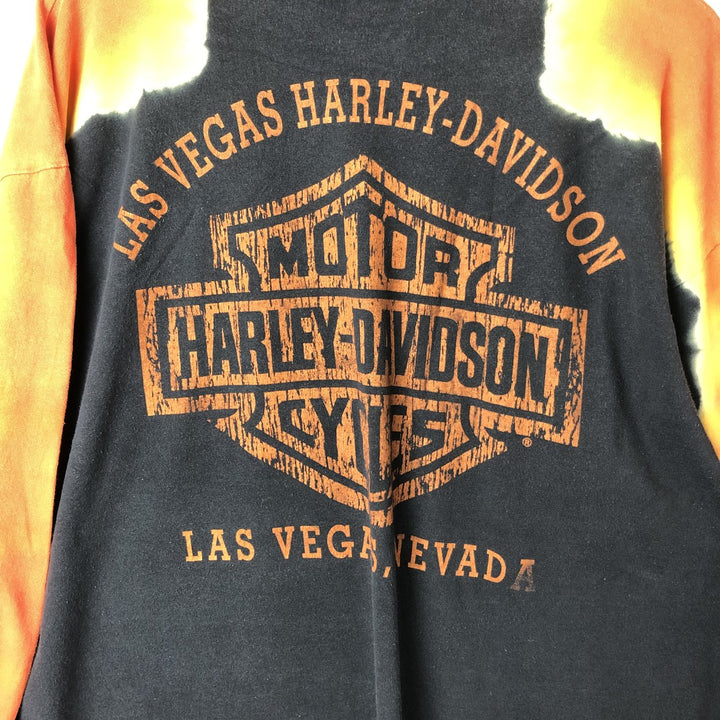 Harley-Davidson Fire Pattern Motorcycle Bike T-Shirt Made in USA Men's XL cotton black type Vintage Second Hand