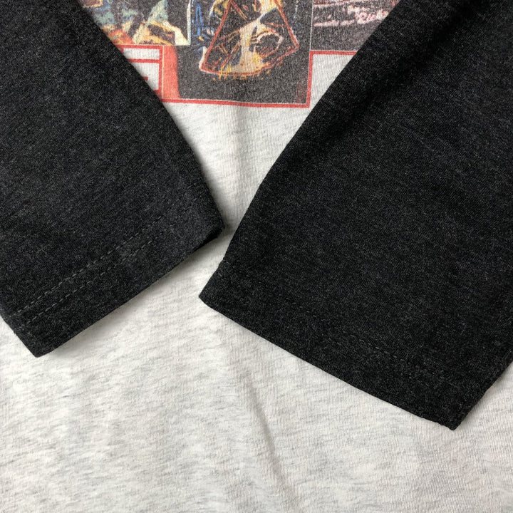 NEXT LEVEL DEF LEPPARD 3/4 Sleeve Raglan Band T-Shirt, Men's Medium, Crew Neck polyester gray type Vintage Second Hand