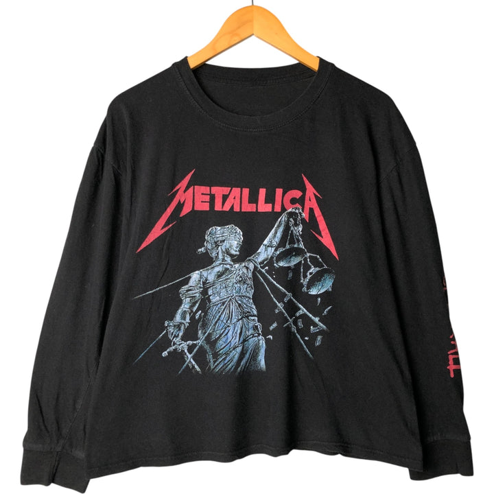 METALLICA Metallica Long T-shirt Band T-shirt Band T-shirt Men's M size unclear black type Vintage Second Hand
