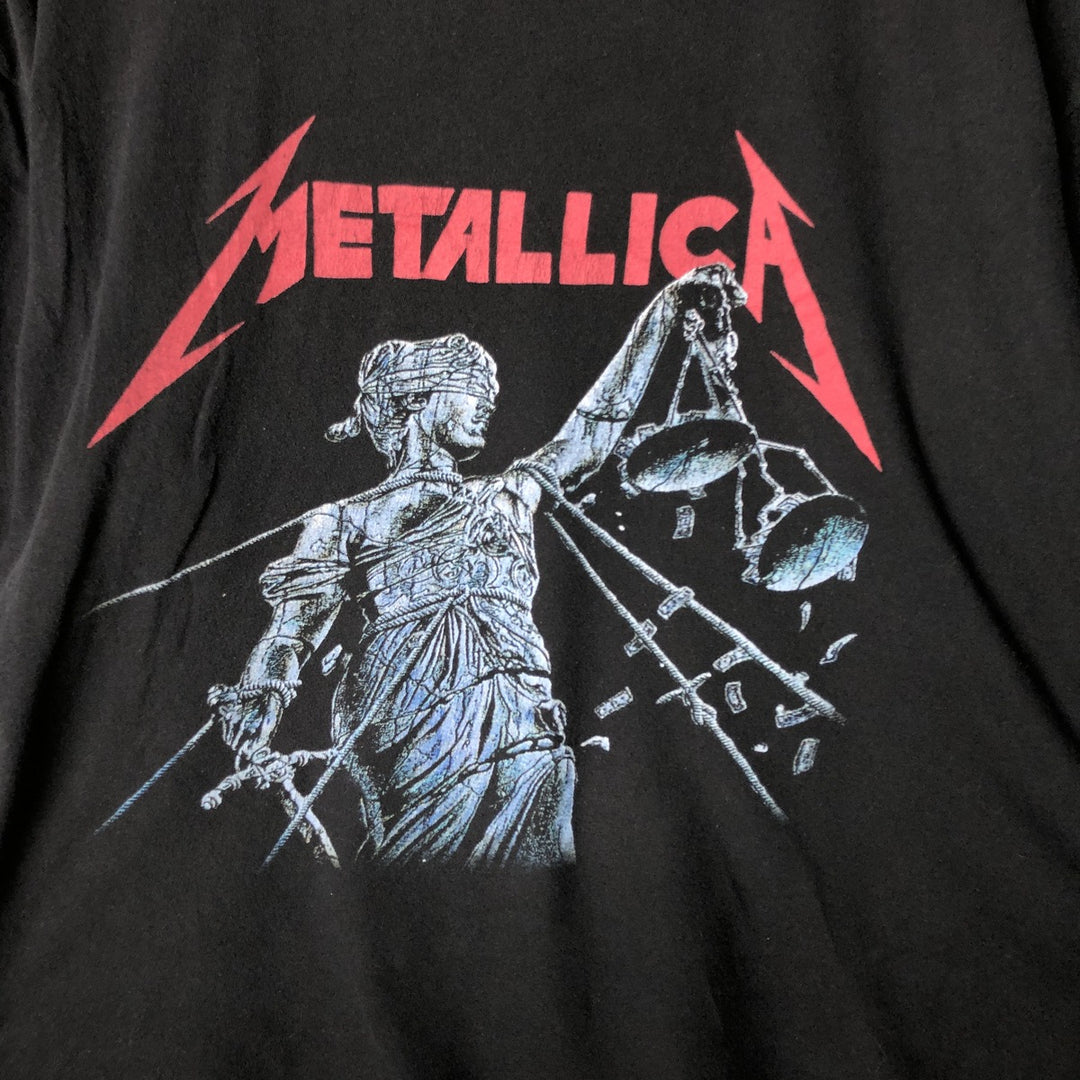 METALLICA Metallica Long T-shirt Band T-shirt Band T-shirt Men's M size unclear black type Vintage Second Hand