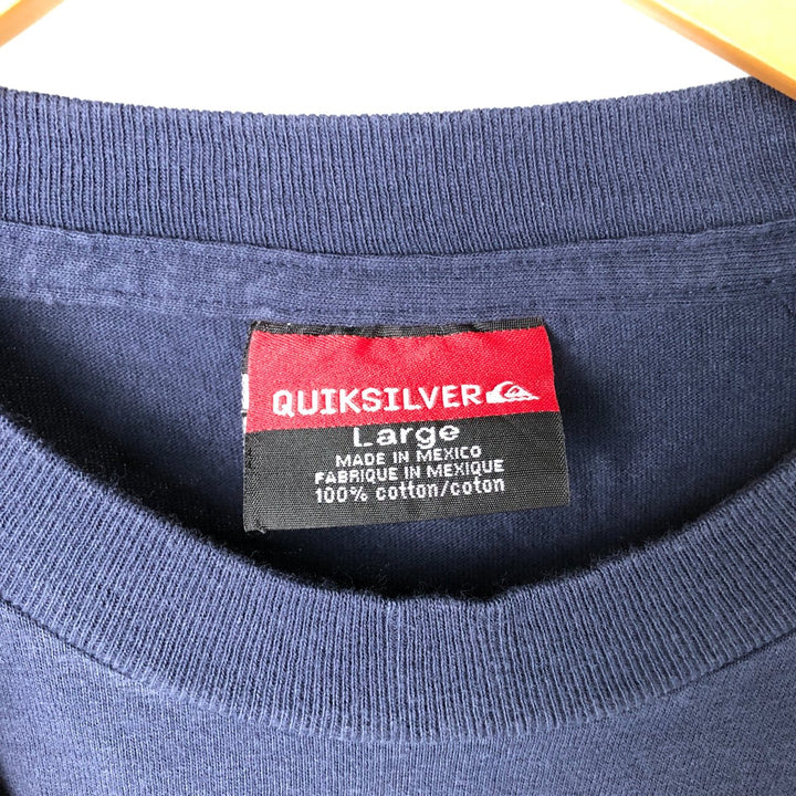 90s-00'S QUICKSILVER Long Sleeve T-Shirt, Men's Size L cotton navy blue type Vintage Second Hand
