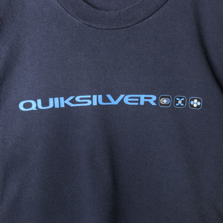 90s-00'S QUICKSILVER Long Sleeve T-Shirt, Men's Size L cotton navy blue type Vintage Second Hand