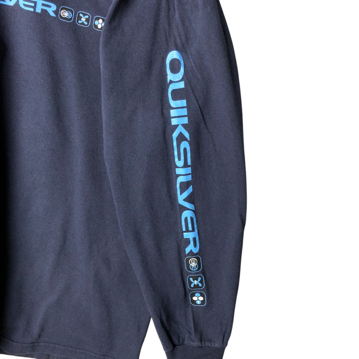 90s-00'S QUICKSILVER Long Sleeve T-Shirt, Men's Size L cotton navy blue type Vintage Second Hand