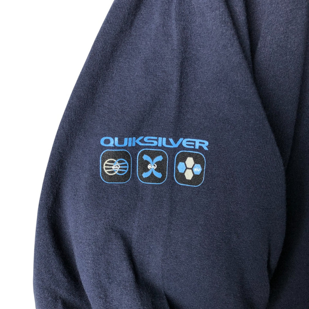90s-00'S QUICKSILVER Long Sleeve T-Shirt, Men's Size L cotton navy blue type Vintage Second Hand