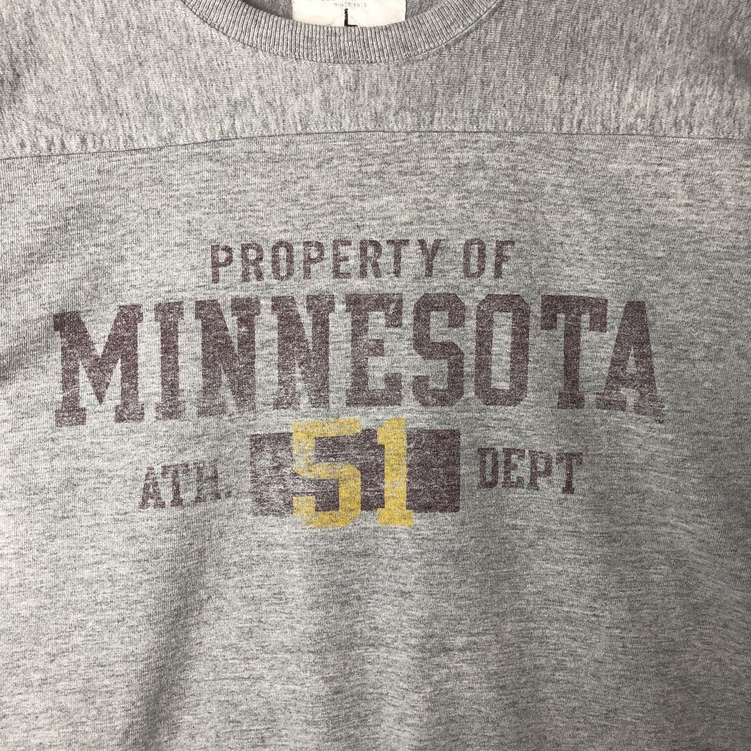 Champion University of Minnesota 3-Print College Football T-Shirt, Men's Size L cotton gray type Vintage Second Hand