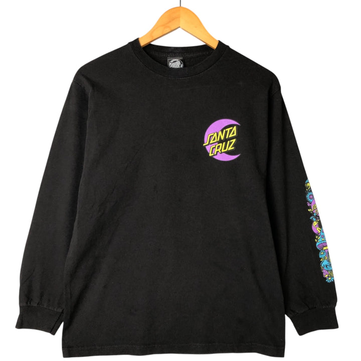 Santa Cruz SANTA CRUZ Long Sleeve T-Shirt, Men's Size Medium cotton black type Vintage Second Hand