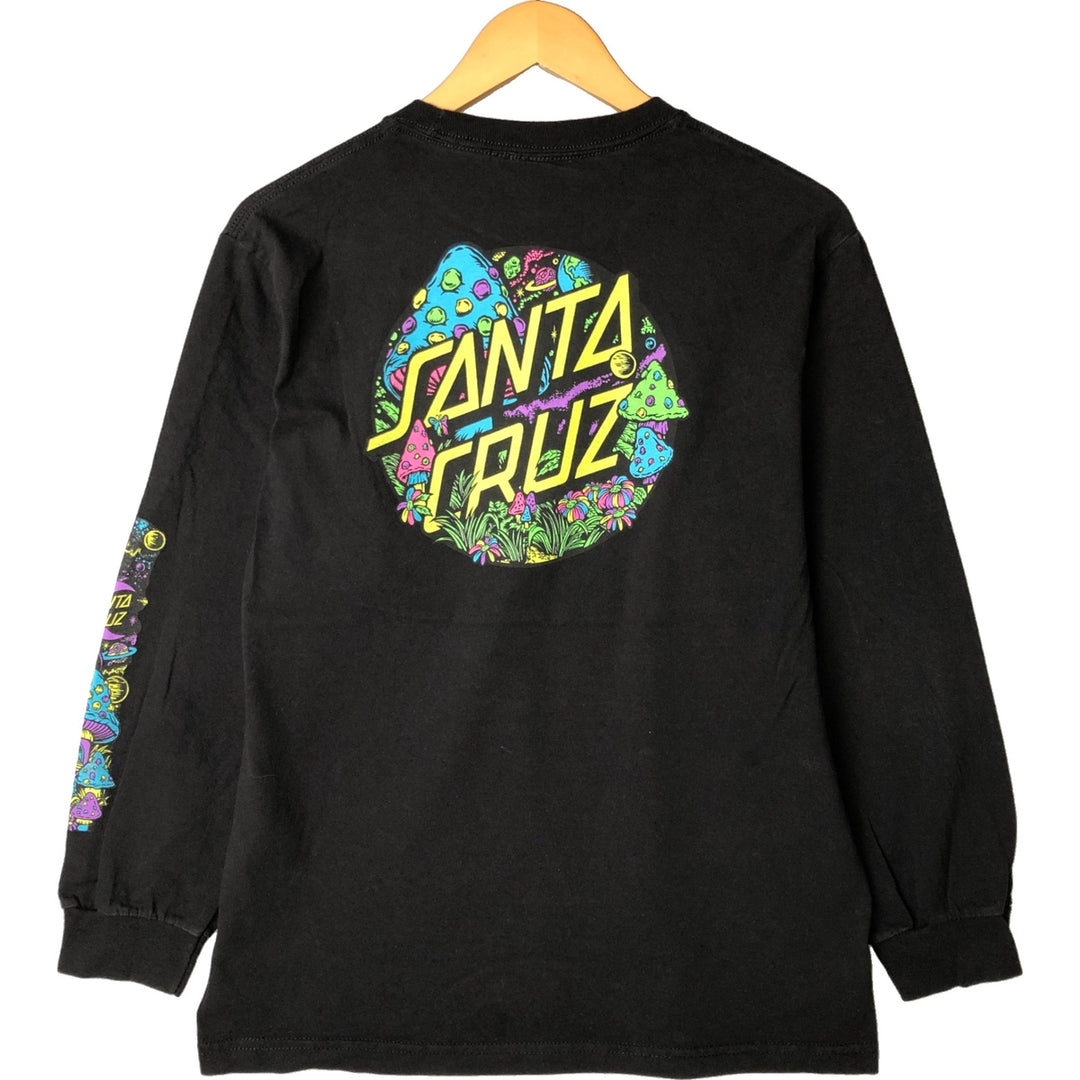 Santa Cruz SANTA CRUZ Long Sleeve T-Shirt, Men's Size Medium cotton black type Vintage Second Hand