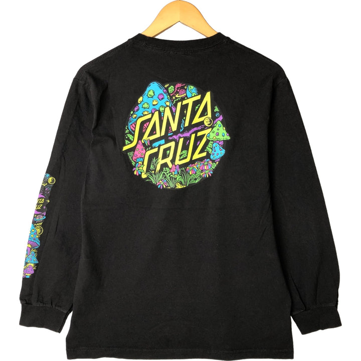 Santa Cruz SANTA CRUZ Long Sleeve T-Shirt, Men's Size Medium cotton black type Vintage Second Hand