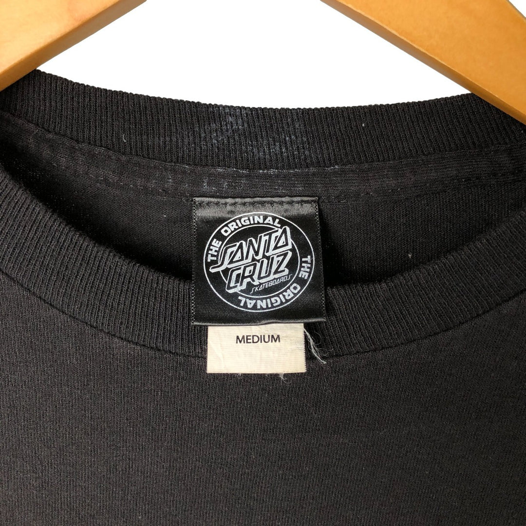 Santa Cruz SANTA CRUZ Long Sleeve T-Shirt, Men's Size Medium cotton black type Vintage Second Hand