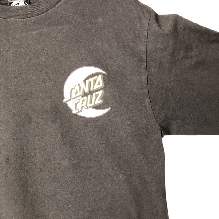 Santa Cruz SANTA CRUZ Long Sleeve T-Shirt, Men's Size Medium cotton black type Vintage Second Hand