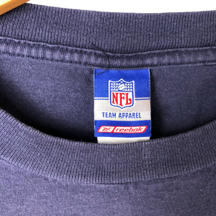 Reebok NFL Los Angeles Chargers Long Sleeve T-Shirt, Men's Size Medium cotton navy blue type Vintage Second Hand