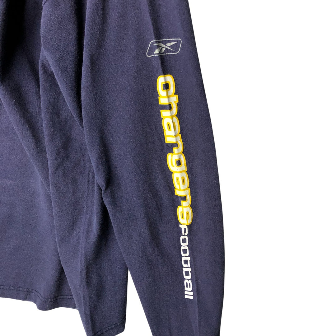 Reebok NFL Los Angeles Chargers Long Sleeve T-Shirt, Men's Size Medium cotton navy blue type Vintage Second Hand