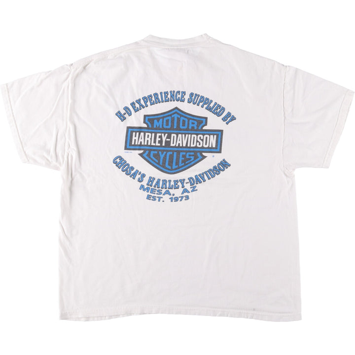 00'S Harley-Davidson Motorcycle Bike T-shirt Made in USA Men's XL cotton white type Vintage Second Hand