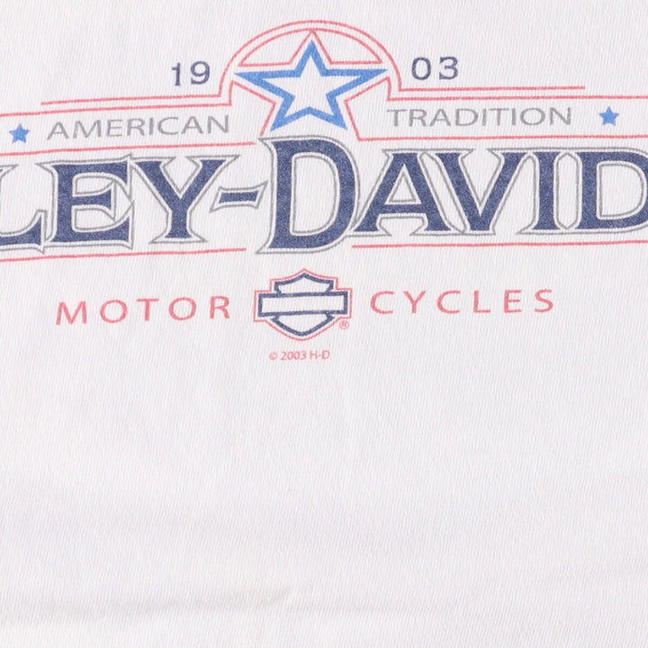 00'S Harley-Davidson Motorcycle Bike T-shirt Made in USA Men's XL cotton white type Vintage Second Hand