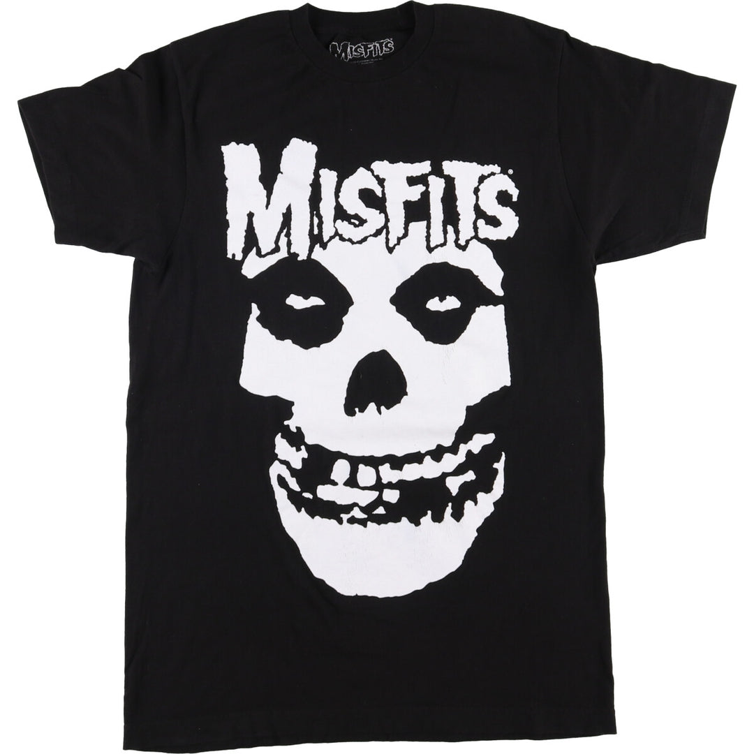 MISFITS Skull Pattern Band T-shirt, Men's M size cotton black type Vintage Second Hand
