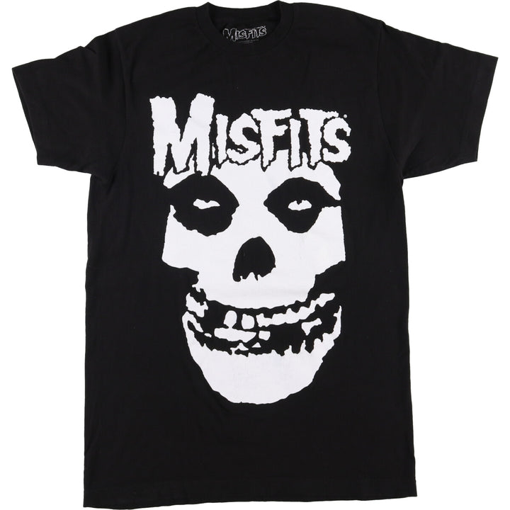 MISFITS Skull Pattern Band T-shirt, Men's M size cotton black type Vintage Second Hand
