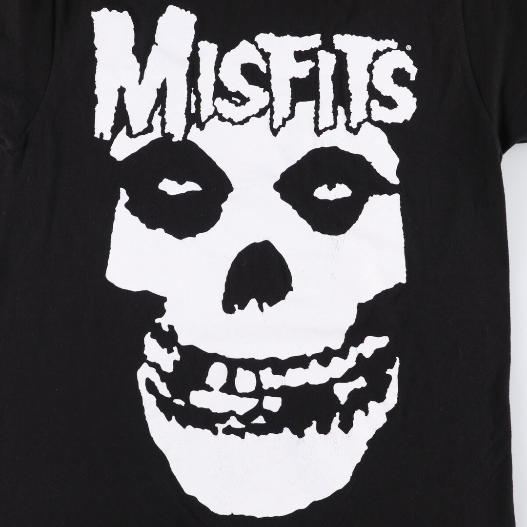 MISFITS Skull Pattern Band T-shirt, Men's M size cotton black type Vintage Second Hand