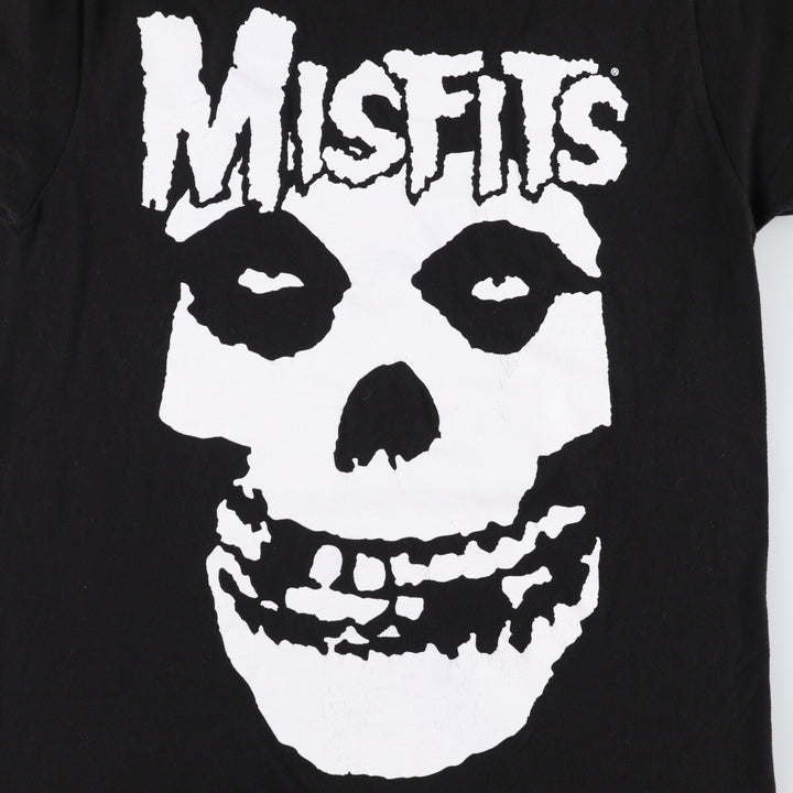 MISFITS Skull Pattern Band T-shirt, Men's M size cotton black type Vintage Second Hand