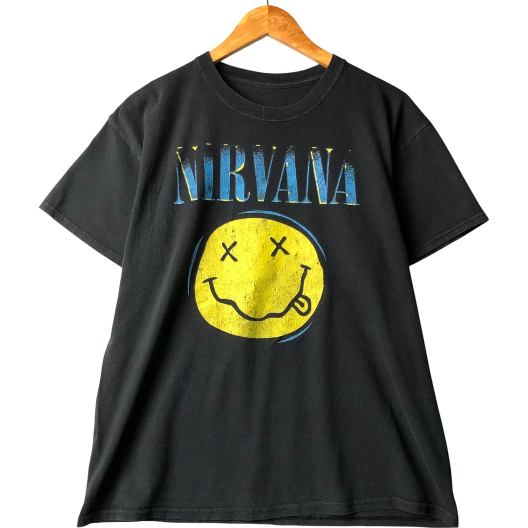 NIRVANA Nirvana Band T-shirt, Band T, Men's L size unclear black type Vintage Second Hand