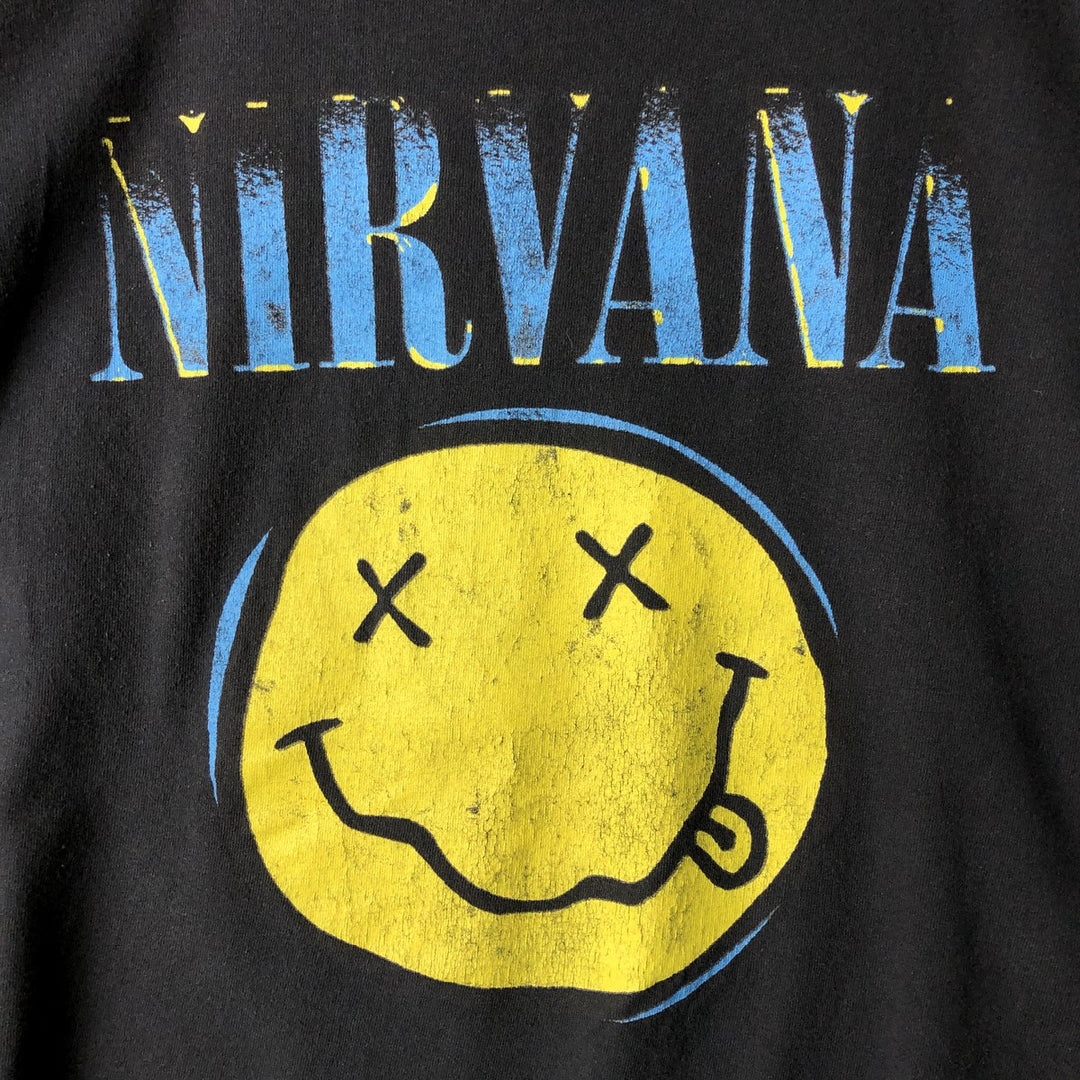 NIRVANA Nirvana Band T-shirt, Band T, Men's L size unclear black type Vintage Second Hand